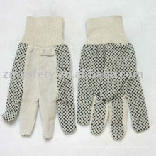 Cotton drill glove with pvc dots